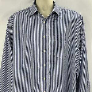Jos A Bank men’s blue white striped long sleeve shirt